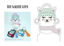 ITH Stickdatei - Teelichthülle Winter Lama